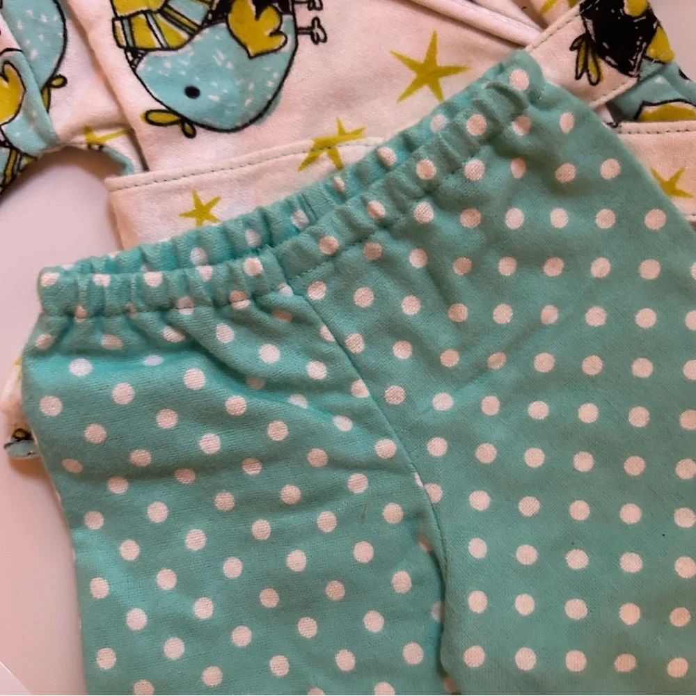 18” Doll- Handmade Polka Dot Pajama & Robe Set